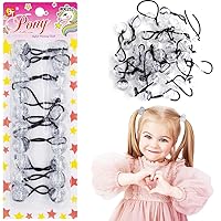 10 Pcs 20mm Ball Hair Ties Ponytail Holders Twinbead Bubble Balls Hair Accessories for Girls Kids Toddler (Glitter Clear Silver)