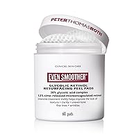 Peter Thomas Roth | Even Smoother Glycolic Retinol Resurfacing Peel Pads | Glycolic Acid Facial Peel with Retinol for Uneven Texture and Tone, 60 ct.