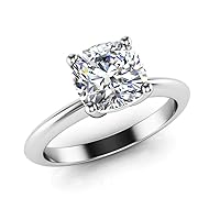 0.75 ct Ladies Cushion Cut Solitaire Engagement Diamond Ring( Color G Clarity SI1) Platinum