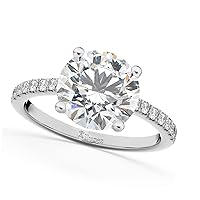 Allurez (2.21ct) Platinum Round Diamond Engagement Ring
