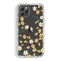 for iPhone 11 Pro Case 5.8 Inch Clear with Design, Protective Slim TPU Cover + Shockproof Bumper for Women and Girls (Cute Flowers/Yellow)