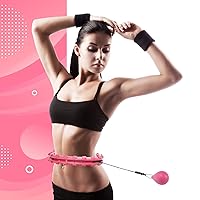 Hula Hoop Fitness Gear - Abs Workout, Weight Loss & Burn Fat (Smart Weighted Hula Hoops, Stomach Exercises),Pink,FE21440
