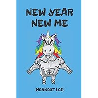 New Year New Me - Workout Log: blue version of the cover, 5 days on page, for 2021 but not only