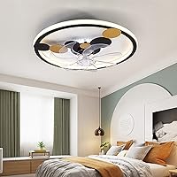 Ceiling Fans, Modern Ceiling Fans with Lamps Led Modern Ceiling Fan with Lighting Ceiling Fans with Lights and Remote Mute Fan Ceiling Lights for Lounge Modern Timer/Black