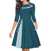 Ladies Autumn and Winter New Women's Retro Polka Dot Waist Swing Skirt Dress and Dress