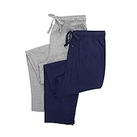 Fruit of The Loom Men's Extended Sizes Jersey Knit Sleep Pant (2-Pack), Mazarine Blue, 4X