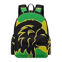 Jamaica Flag Lion Reggae Unisex Laptop Backpack Lightweight Shoulder Bag Travel Daypack
