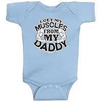 Threadrock Baby Boys' I Get My Muscles from Daddy Infant Bodysuit