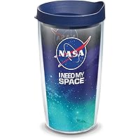 Tervis NASA I Need My Space Made in USA Double Walled Insulated Tumbler Travel Cup Keeps Drinks Cold & Hot, 16oz, Classic