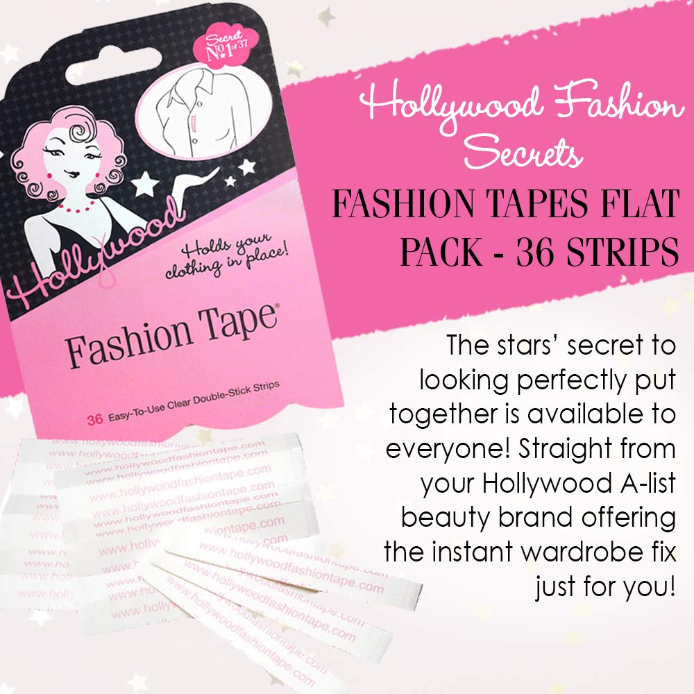 Hollywood Fashion Secrets Fashion Tape Double-Stick Apparel Tape Flat Pack, 36 Strips, 1-Pack