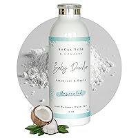 Natural & Organic Baby Powder Talc-Free - with Arrowroot Formula, Kaolin, Aspen Bark Extract for Soft Soothing Protected Sensitive Skin - Gentle Absorption - Unscented, 4oz