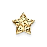 14k Yellow Gold Yellow Sapphire Star Slide Pendant Necklace Measures 8x8mm Wide 4mm Thick Jewelry Gifts for Women