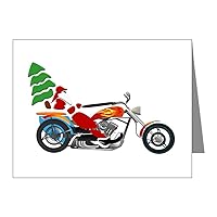 Note Card Holiday Biker Santa on his Motorcycle/Chopper