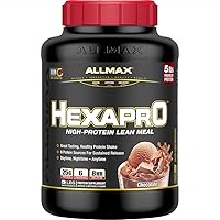 ALLMAX HEXAPRO, Chocolate - 5 lb - 25 Grams of Protein Per Serving - 8-Hour Sustained Release - Zero Sugar - 52 Servings