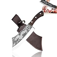 Dragon Slaying Knife, Black Dragon Knife Japanese Titanium Steel version, Dragon Slaying Knife Japanese Kitchen Knife, 2.5/4/5/6/7.0mm Thickness Meat Cleaver Knife (Thickness 4mm)
