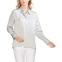 Vince Camuto Womens Satin Button Up Shirt