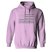 VICES AND VIRTUES Gray America USA Patriotic American United States Vintage Flag Hoodie