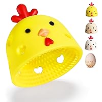 Egg Brush Cleaner, Silicone Egg Cleaner for Fresh Eggs, Funny Soft Chicken Shape Egg Washer Rotary Egg Washer Reusable and Easy to Clean Egg Washing Brush Kitchen Tools (1, Yellow)