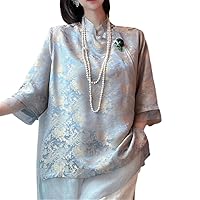 Chinese Traditional top Shirt Woman Cheongsam Style Blouse Collar exquiste Clothing for Women