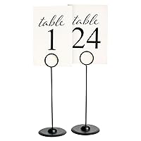 Owen Charles Market- 24 Pack Table Number Holders - Place Card Holder - Double Sided Print - Table Picture Holders for Centerpieces, Wedding, Party, Birthday