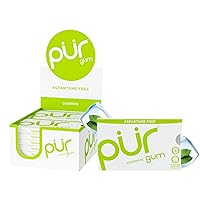 Gum | Aspartame Free Chewing Gum | 100% Xylitol | Natural Coolmint Flavored Gum, 9 Pieces (Pack of 12)