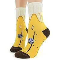 Foot Traffic Novelty Slip Grip Socks for Women, Warm Slipper Socks with Nonslip Pads