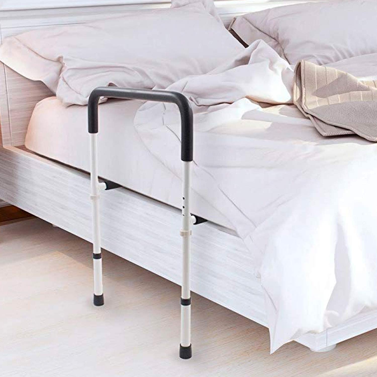 DMI Bed Rail with Adjustable Handle Height and Tool Free Assembly, Eldery Assistance Product, Bed Assist Rail