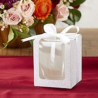 Kate Aspen Silver Shimmer Display/Gift/Favor Box, Wedding/Party Decoration, can Hold 9 oz. Stemless Wine Glasses (Set of 12)