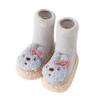 Toddler Shoes Size 6 Girls Infant Toddle Footwear Winter Toddler Shoes Soft Bottom Indoor Non Slip Warm Floor Bow Animal Socks Shoes Infant Girl Shoes Walkers