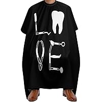 Love Tooth Dentist Dental Tools Adult Barber Cape Professional Salon Hairdressing Apron Printed Hair Cutting Cape