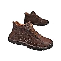 High Cut and Cotton Men's Shoes Hand Sewn Soles Outdoor Casual Warm Shoes