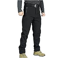 Mens Hiking Tactical Pants Outdoor Snow Ski Fishing Pants Fleece Lined Insulated Softshell Pants Tactical Cargo Pants