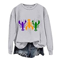 Womens Mask Printed Long Sleeve Blouse Fancy Mardi Gras Outfit Going Out Shirt Festive Carnival Party Costume Women