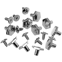 RUBYCA 100 Sets Silver Hexagon Spike and Studs Metal Screw-Back Hexagonal DIY Leather-Craft 8mm X 10mm
