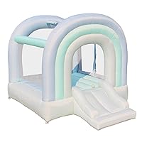 Bounceland Daydreamer Mist Bounce House, Pastel Bouncer with Slide, 8.9 ft L x 7.2 ft W x 6.7 ft H, UL Blower Included, Basketball Hoop, 30 Pastel Plastic Balls, Trendy Bouncer for Kids