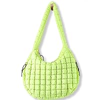 Puffer Tote Bag for Women Large Quilted Tote Bag Quilted Carryall Bag Soft Puffy Crossbody Bag Hobo Handbags Puff Purse