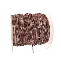 Antique Copper Solid Brass Serpentine Snake Beading Rope Chain Spool for Jewelry Making, Crafts - Hypoallergenic (0.9mm)