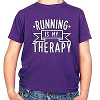 Running is My Therapy - Childrens/Kids Crewneck T-Shirt