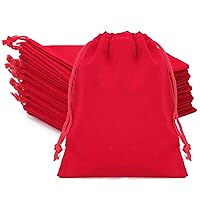 G2PLUS Small Velvet Jewelry Pouches, 20PCS Small Velvet Gift Bags with Drawstring, Red Velvet Gift Bags, Christmas Gift Bags for Wedding Favors, Candy Bags, Party Favors (4.7''x5.9'')