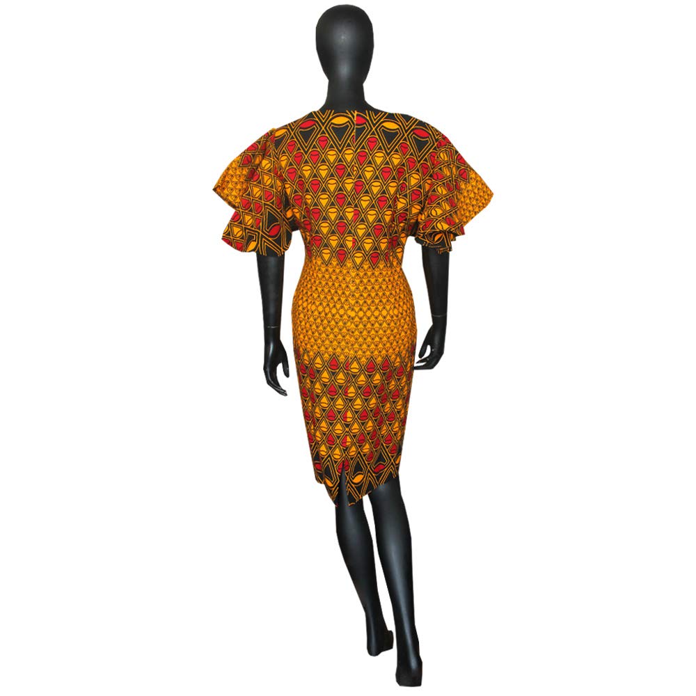 RealWax African Fabric Dresses for Women Girls Prime Party wear Trumpet Sleeve Sexy Fashion