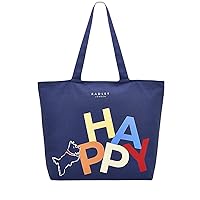 RADLEY London Happy and Smile Responsible Large Zip Top Tote Bag, Sapphire, L