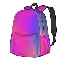 Colorful Starlight Pattern Backpack Print Shoulder Canvas Bag Travel Large Capacity Casual Daypack With Side Pockets