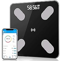 Scales for Body Weight and Fat, Digital Bathroom Scale with Led Display, Body Composition Analyzer with Smartphone Application and Bluetooth synchronous Scale