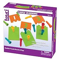 PlayMonster Lauri Number Puzzle Boards & Pegs, Multi color