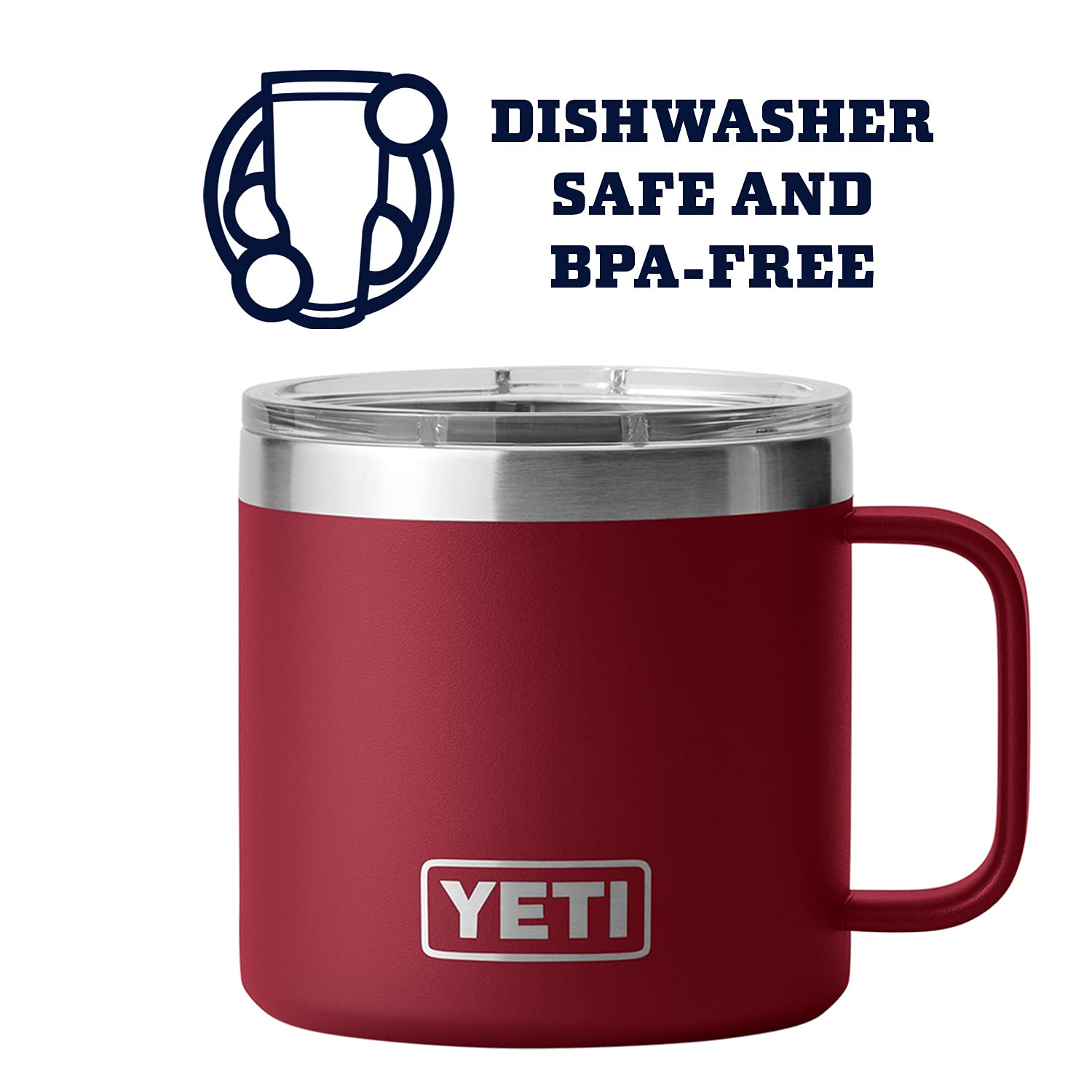 YETI Rambler 14 oz Mug, Vacuum Insulated, Stainless Steel with MagSlider Lid, Stainless