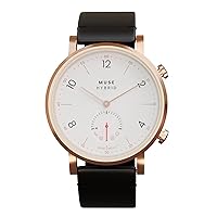Muse Modernist Hybrid Smartwatch for Men & Women with Bluetooth Connectivity, Step Counter, Sleep Monitoring, 5ATM Water Resistant, 1 Year Battery Life (40MM, Rose Gold White, Smart Watch)…