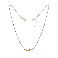 18K Yellow/White/Rose Gold By The Yard Necklace With 1.38 TCW Natural Diamond (Multi Shape, Multi-colored, VS-SI Clarity) Dainty Necklaces For Women, Fine Jewelry For Women, Gift For Her, Gold Jewelry
