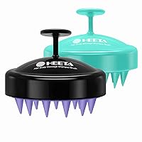 HEETA 2 Pack Hair Scalp Massager Shampoo Brush for Hair Growth, Hair Scalp Scrubber with Soft Silicone, Wet and Dry Hair Detangler (Black & Green)