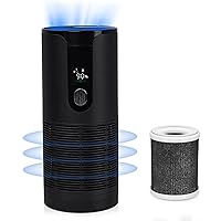 Mini Car Air Purifier and Replacement Filter Set,Combination of Purifier and Purification Filter Element,Portable Air Purifier for Car,Home,and Office.(Black)