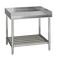 Stainless Steel Table with Backsplash, 30 x 36 Inches Heavy Duty Table for Kitchen, Commercial Stainless Steel Prep Table with Adjustable Undershelf, for Restaurant, Home and Hotel